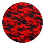 Red And Black Camouflage Print Round Blanket