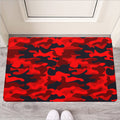 Red And Black Camouflage Print Rubber Doormat