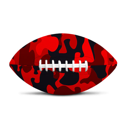 Red And Black Camouflage Print Rugby Ball