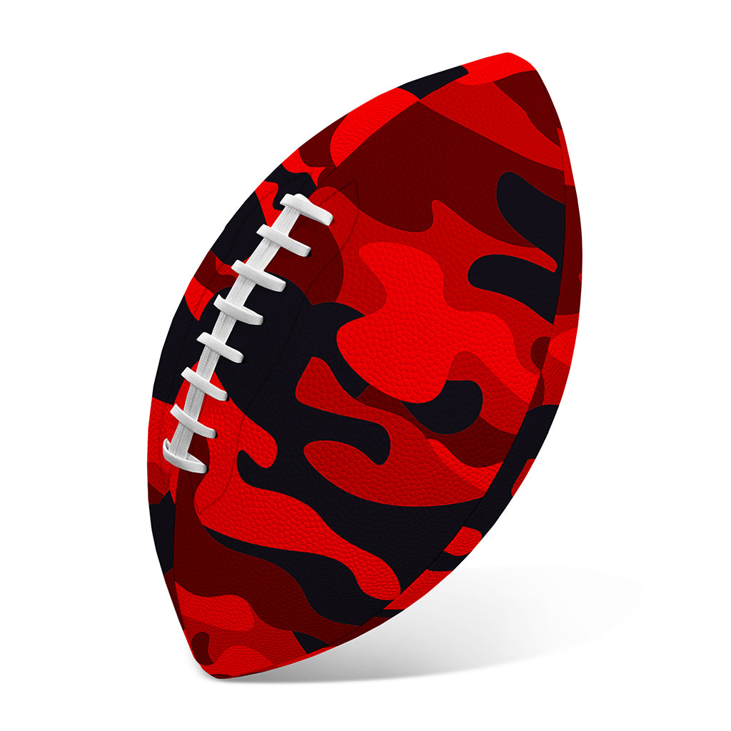 Red And Black Camouflage Print Rugby Ball