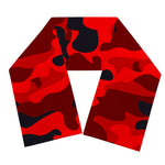 Red And Black Camouflage Print Scarf