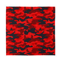 Red And Black Camouflage Print Silk Bandana