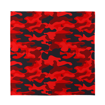 Red And Black Camouflage Print Silk Bandana