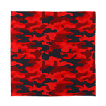 Red And Black Camouflage Print Silk Bandana