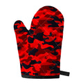 Red And Black Camouflage Print Single Oven Mitt