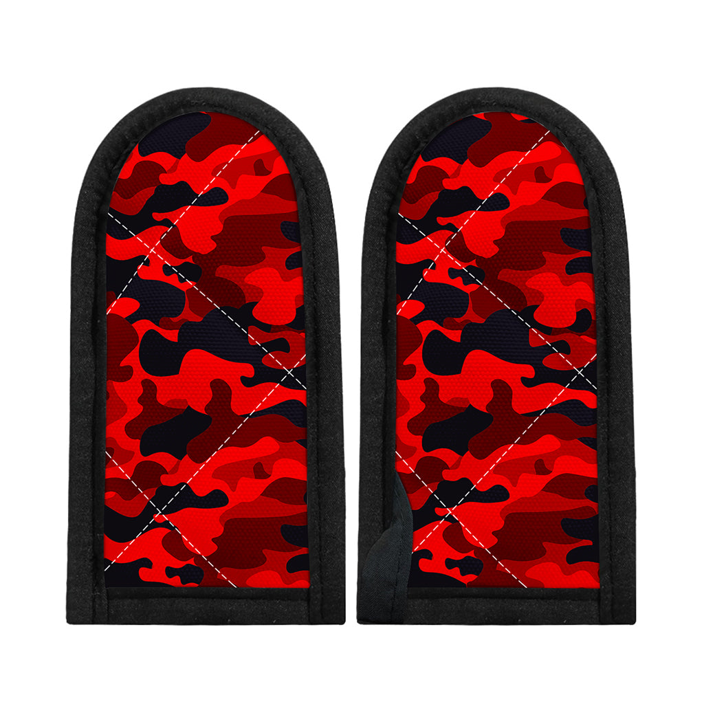 Red And Black Camouflage Print Skillet Handle Cover