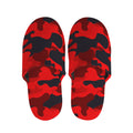 Red And Black Camouflage Print Slippers