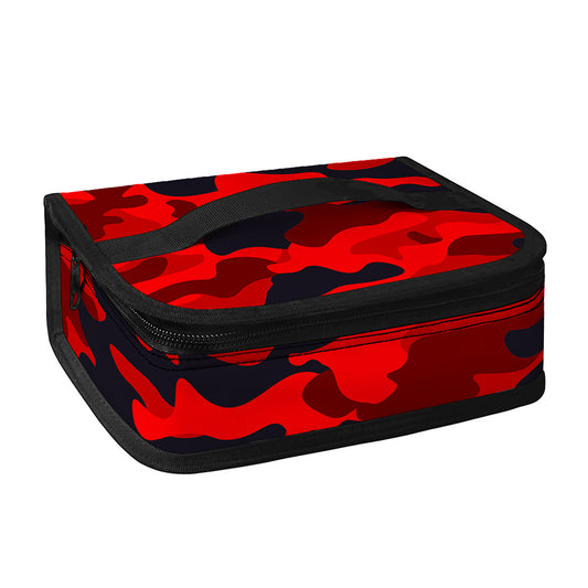 Red And Black Camouflage Print Small Lunch Bag