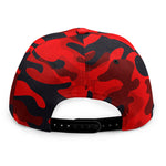 Red And Black Camouflage Print Snapback Cap
