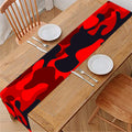 Red And Black Camouflage Print Table Runner