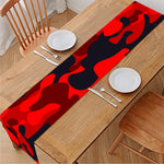 Red And Black Camouflage Print Table Runner