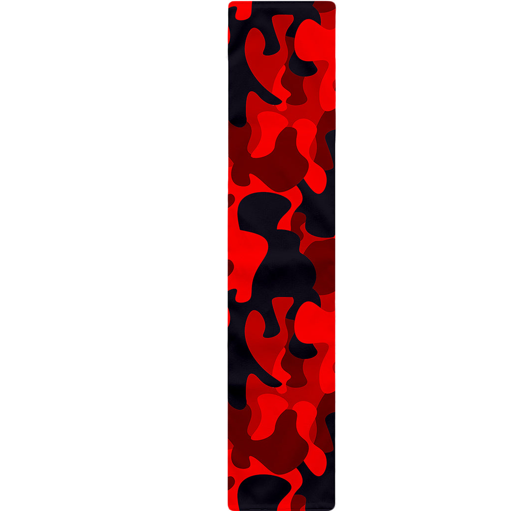Red And Black Camouflage Print Table Runner