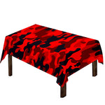 Red And Black Camouflage Print Tablecloth