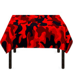 Red And Black Camouflage Print Tablecloth