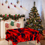 Red And Black Camouflage Print Tablecloth