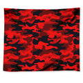 Red And Black Camouflage Print Tapestry
