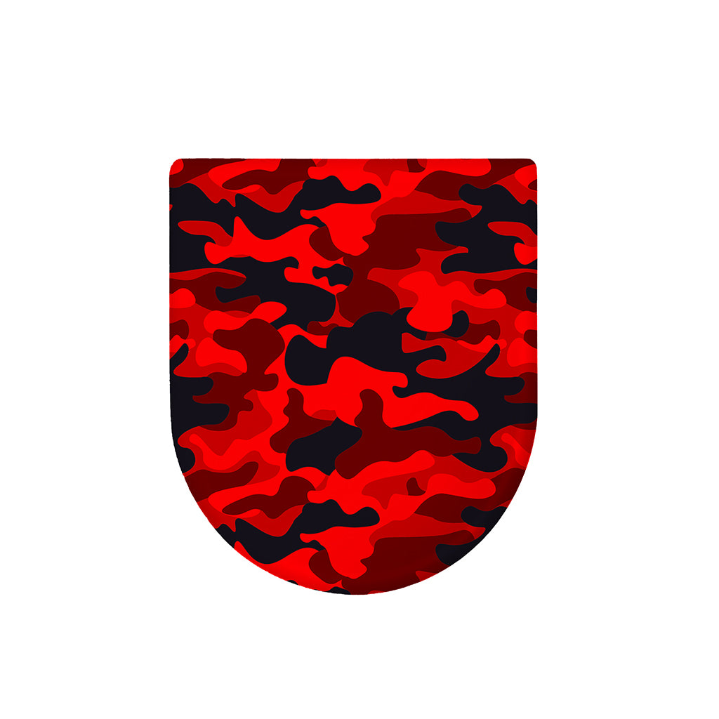 Red And Black Camouflage Print Toilet Lid Cover