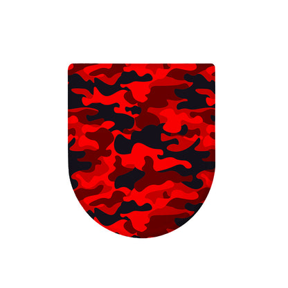 Red And Black Camouflage Print Toilet Lid Cover