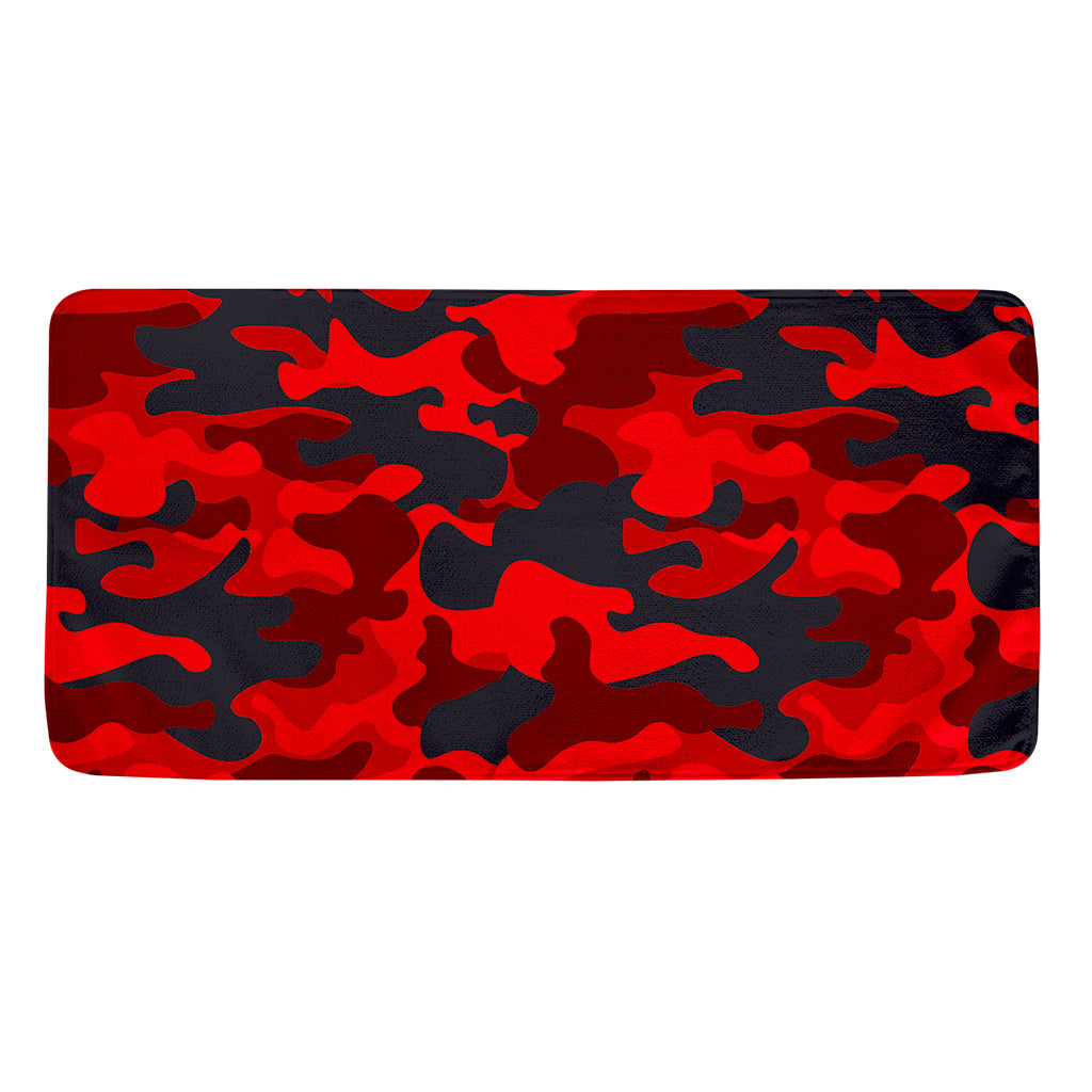 Red And Black Camouflage Print Towel
