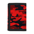 Red And Black Camouflage Print Trifold Wallet