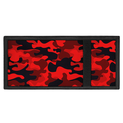 Red And Black Camouflage Print Trifold Wallet