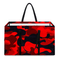 Red And Black Camouflage Print Utility Tote Bag