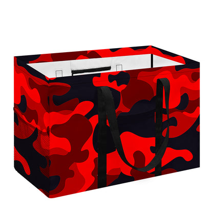 Red And Black Camouflage Print Utility Tote Bag