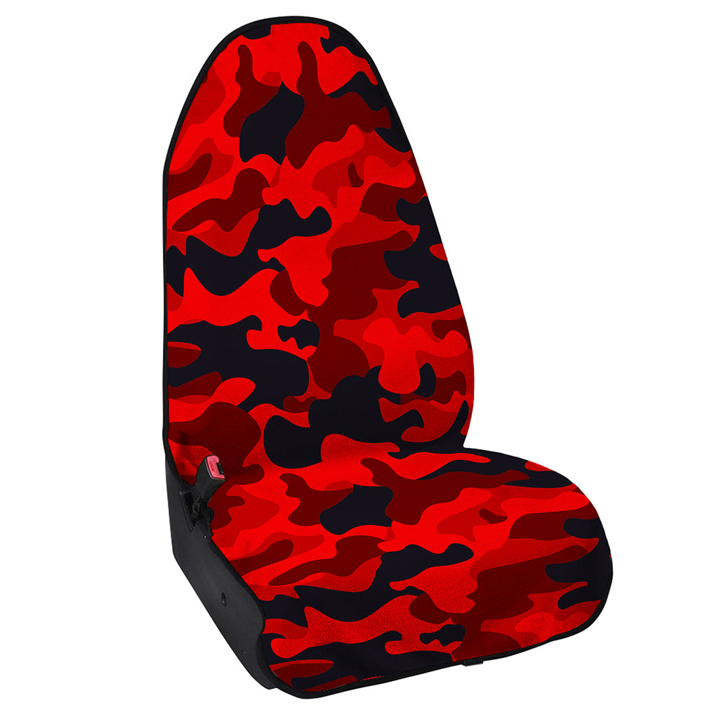 Red And Black Camouflage Print Waterproof Car Seat Cover