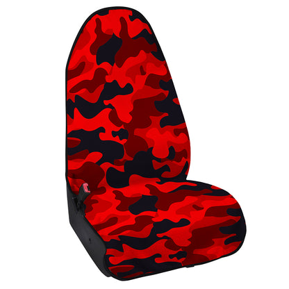 Red And Black Camouflage Print Waterproof Car Seat Cover