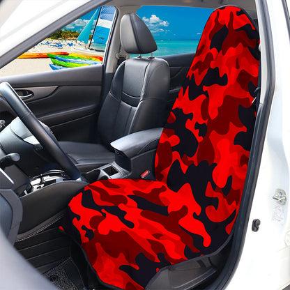 Red And Black Camouflage Print Waterproof Car Seat Cover