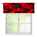 Red And Black Camouflage Print Window Valance