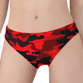 Red And Black Camouflage Print Women's Panties
