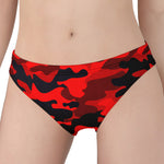 Red And Black Camouflage Print Women's Panties