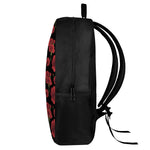 Red And Black Carnation Pattern Print 17 Inch Backpack