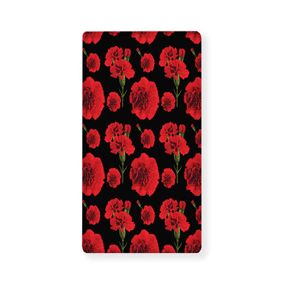 Red And Black Carnation Pattern Print Baby Crib Sheet