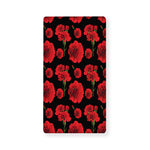Red And Black Carnation Pattern Print Baby Crib Sheet