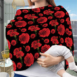 Red And Black Carnation Pattern Print Baby Seat Cover