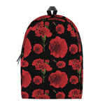 Red And Black Carnation Pattern Print Backpack