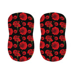 Red And Black Carnation Pattern Print Bar Stool Covers