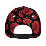 Red And Black Carnation Pattern Print Baseball Cap