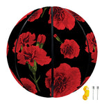 Red And Black Carnation Pattern Print Basketball