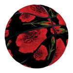 Red And Black Carnation Pattern Print Basketball