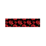 Red And Black Carnation Pattern Print Bed Runner