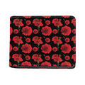 Red And Black Carnation Pattern Print Bifold Wallet