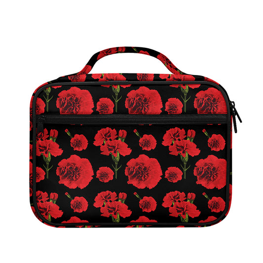 Red And Black Carnation Pattern Print Briefcase Bible Bag
