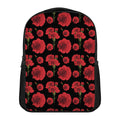 Red And Black Carnation Pattern Print Casual Backpack
