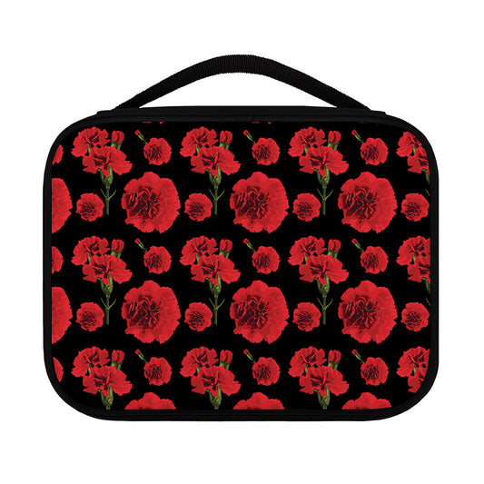 Red And Black Carnation Pattern Print Classic Bible Case