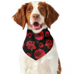 Red And Black Carnation Pattern Print Dog Bandana