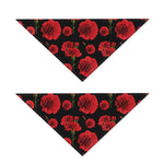 Red And Black Carnation Pattern Print Dog Bandana
