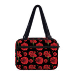 Red And Black Carnation Pattern Print Double Strap Bible Bag